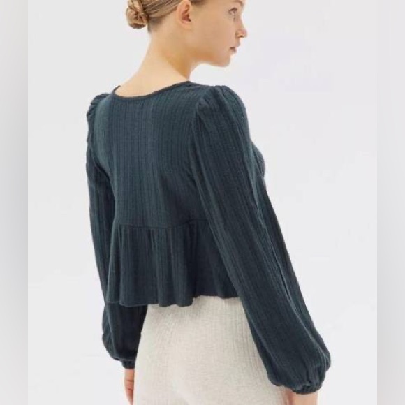 UO Prairie Ribbed Babydoll Top - Picture 2 of 6